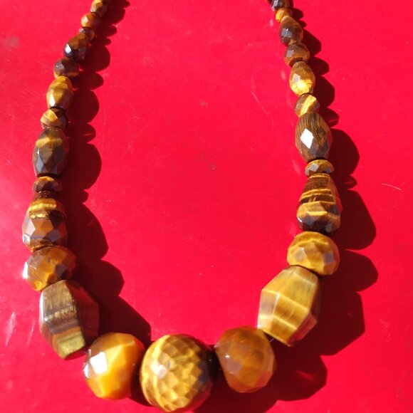Jay King DTR mine finds Sterling Silver Tiger's Eye Graduated Bead Necklace. - Picture 2 of 4